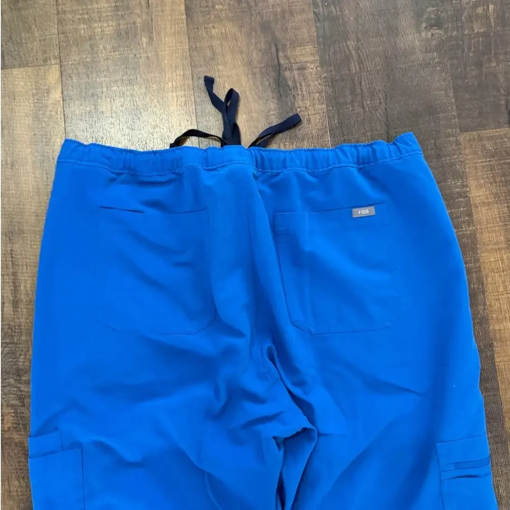FIGS Cairo Cargo Scrub Pants Blue Technical Collection Zip Fly Size XXL